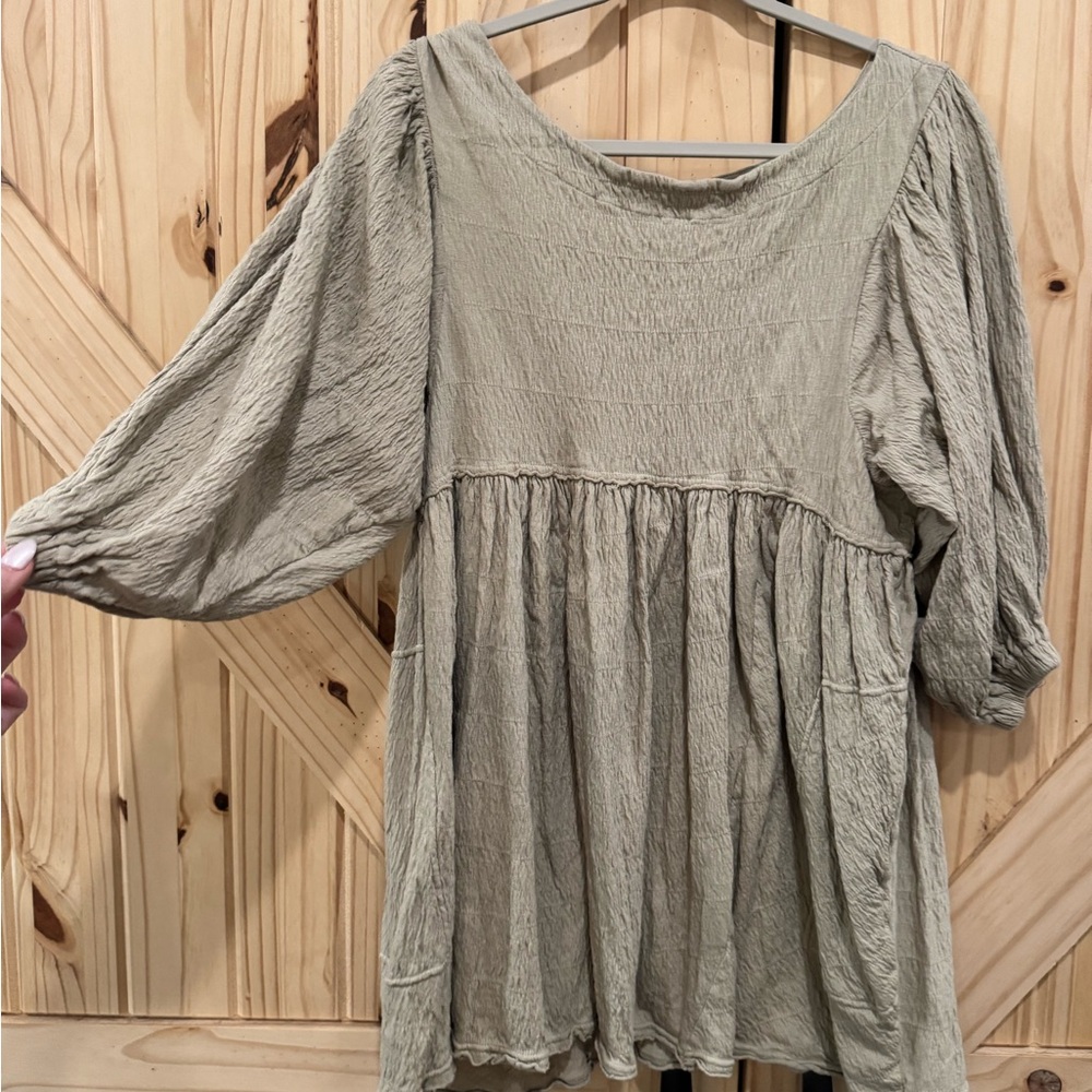 Free People Smocked Top Short Dress XS